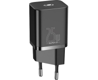 BASEUS Super Si Quick Charger (1xUSB-C, 25W) z przewodem USB-C - USB-C, 1m, czarna - 1079276 - zdjęcie 2